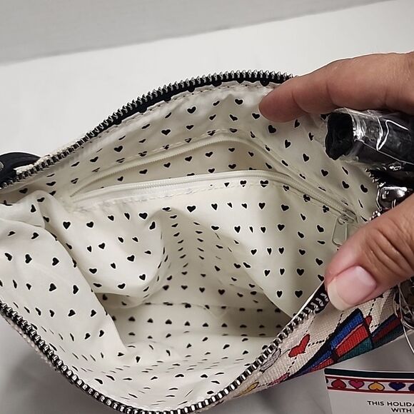 Brighton multi-color heart/bow coquette crossbody NWT flawed - Picture 6 of 9